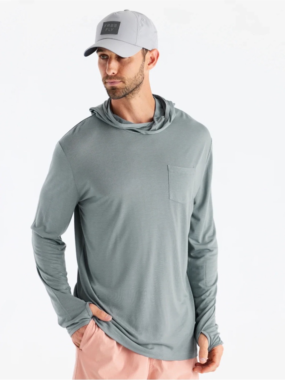 Free Fly mens Bamboo Lightweight Hoodie slate 2xl